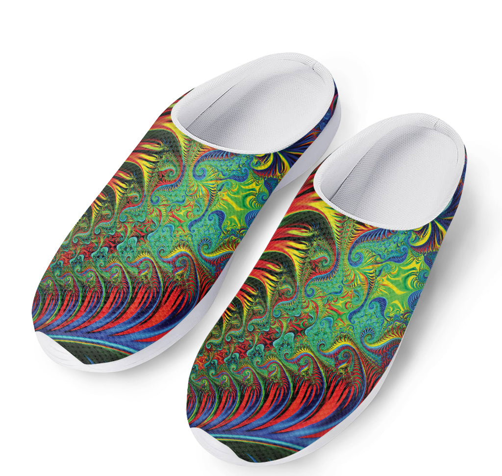 Psychedelic Fractal Print Mesh Casual Shoes