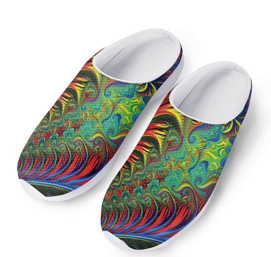 Psychedelic Fractal Print Mesh Casual Shoes