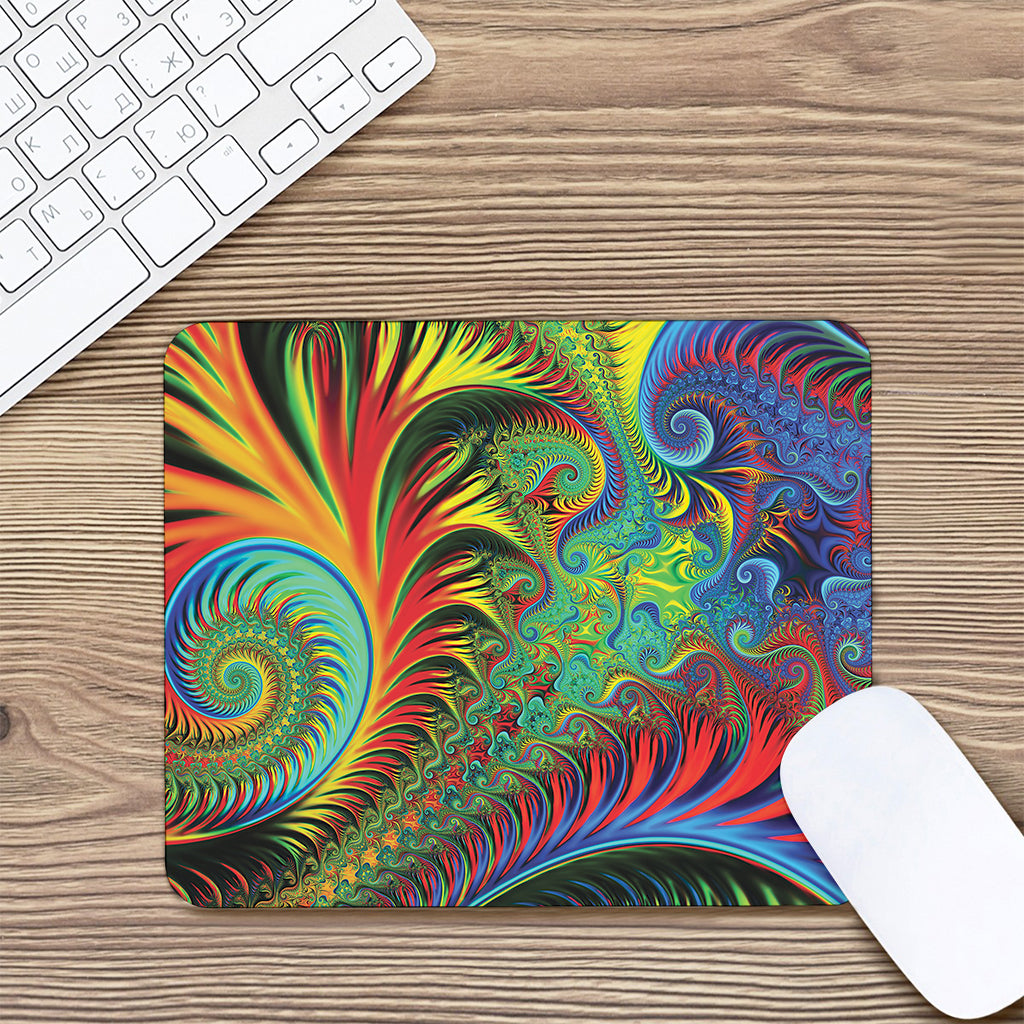 Psychedelic Fractal Print Mouse Pad