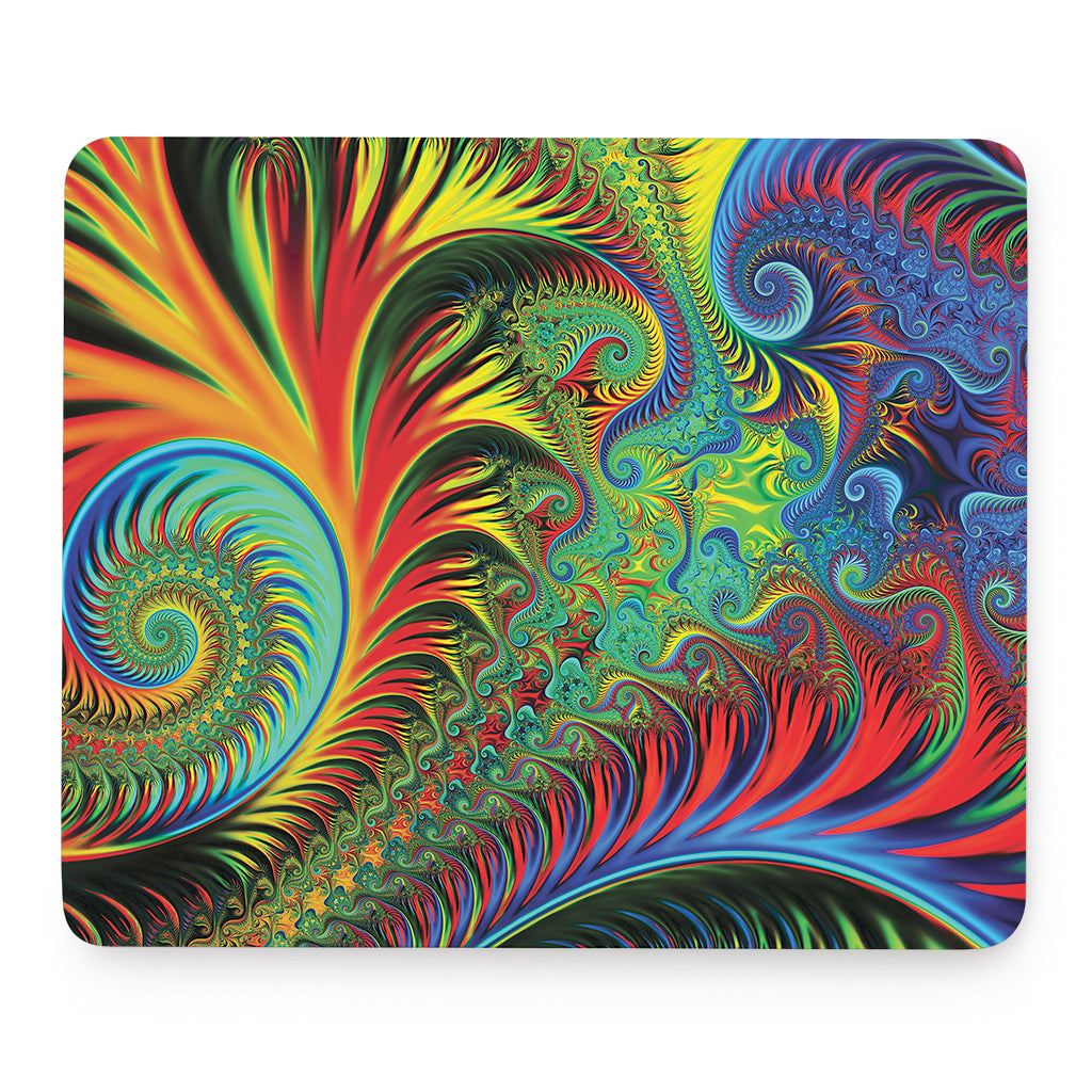 Psychedelic Fractal Print Mouse Pad