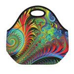 Psychedelic Fractal Print Neoprene Lunch Bag