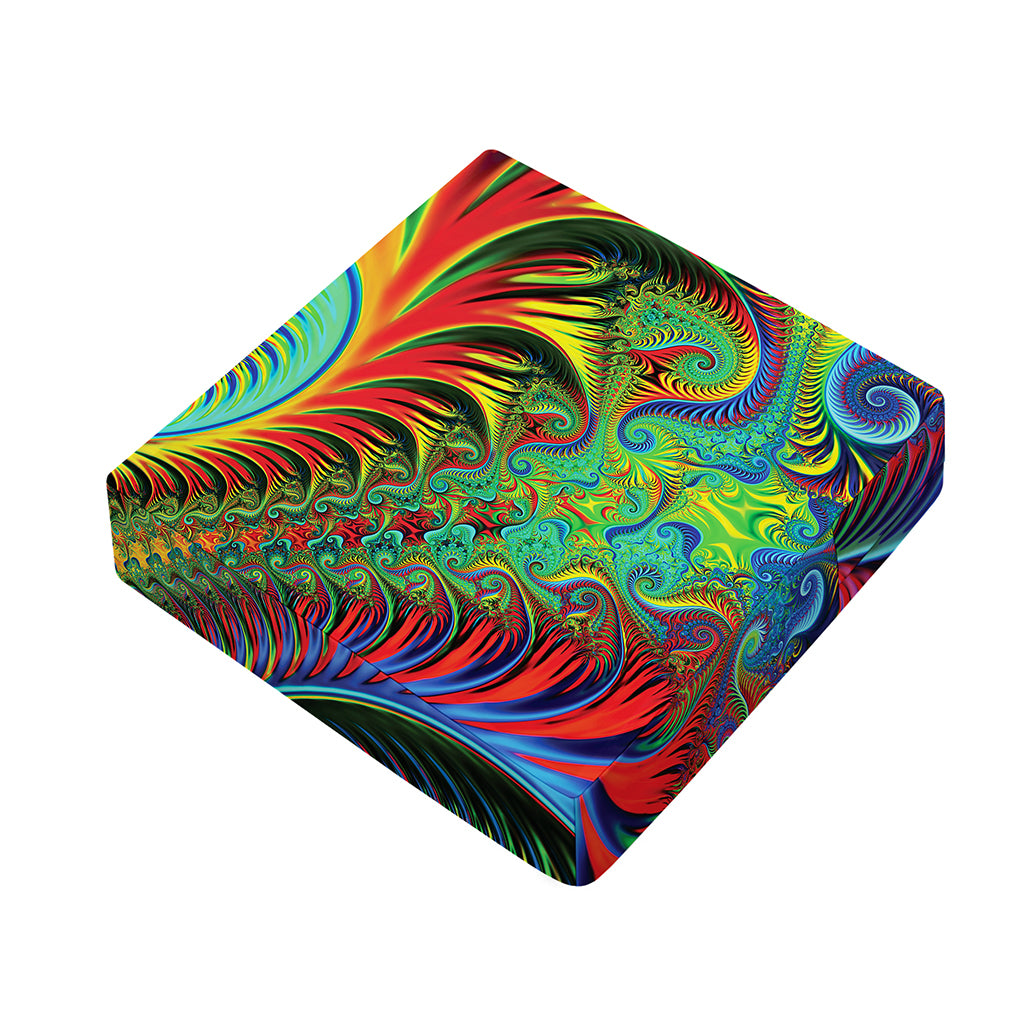 Psychedelic Fractal Print Outdoor Seat Cushion Cover