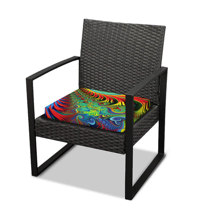 Psychedelic Fractal Print Outdoor Seat Cushion Cover