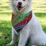 Psychedelic Fractal Print Over The Collar Dog Bandana