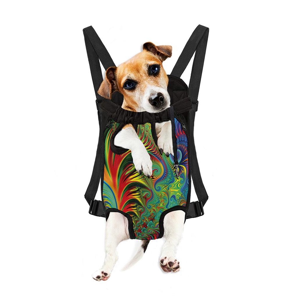 Psychedelic Fractal Print Pet Carrier Backpack