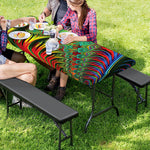 Psychedelic Fractal Print Picnic Table Cover