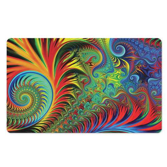 Psychedelic Fractal Print Polyester Doormat