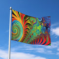Psychedelic Fractal Print Polyester Flag