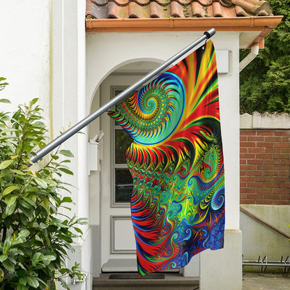 Psychedelic Fractal Print Polyester Flag