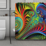 Psychedelic Fractal Print Polyester Shower Curtain