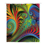 Psychedelic Fractal Print Polyester Shower Curtain