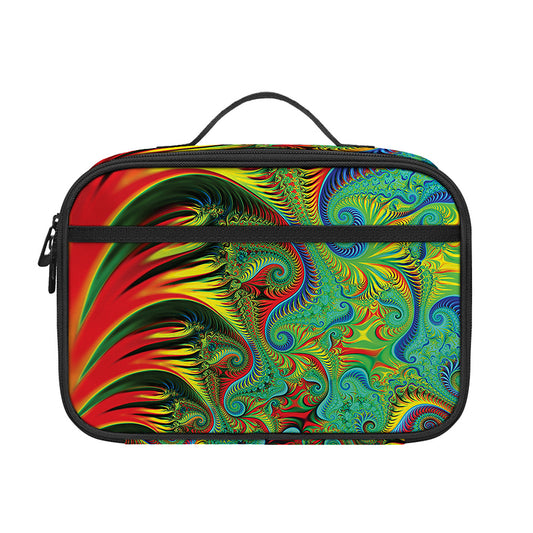 Psychedelic Fractal Print Portable Lunch Bag