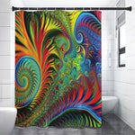 Psychedelic Fractal Print Premium Shower Curtain