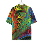 Psychedelic Fractal Print Rayon Hawaiian Shirt