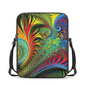 Psychedelic Fractal Print Rectangular Crossbody Bag
