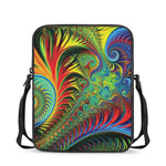 Psychedelic Fractal Print Rectangular Crossbody Bag