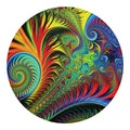Psychedelic Fractal Print Round Blanket