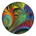 Psychedelic Fractal Print Round Floor Mat