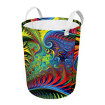 Psychedelic Fractal Print Round Laundry Basket