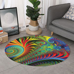 Psychedelic Fractal Print Round Rug