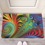 Psychedelic Fractal Print Rubber Doormat