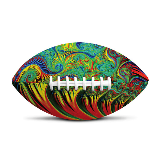 Psychedelic Fractal Print Rugby Ball