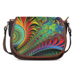 Psychedelic Fractal Print Saddle Bag