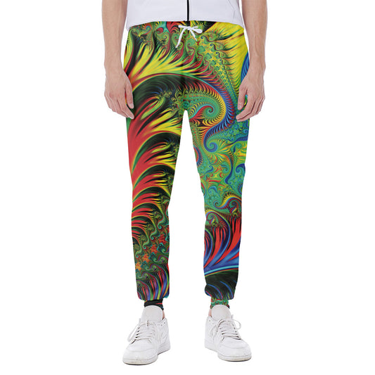 Psychedelic Fractal Print Scuba Joggers