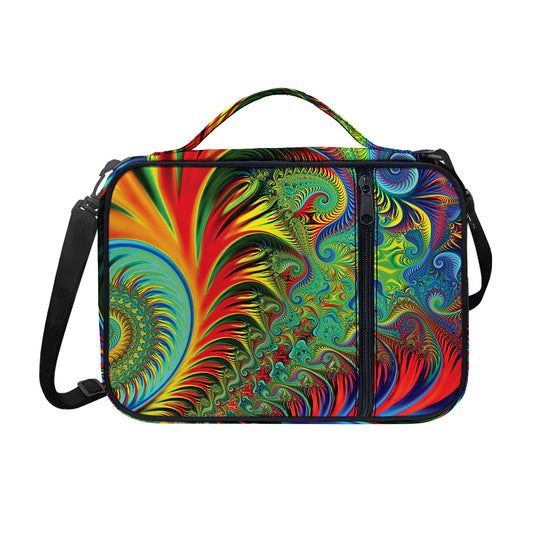Psychedelic Fractal Print Shoulder Strap Bible Bag
