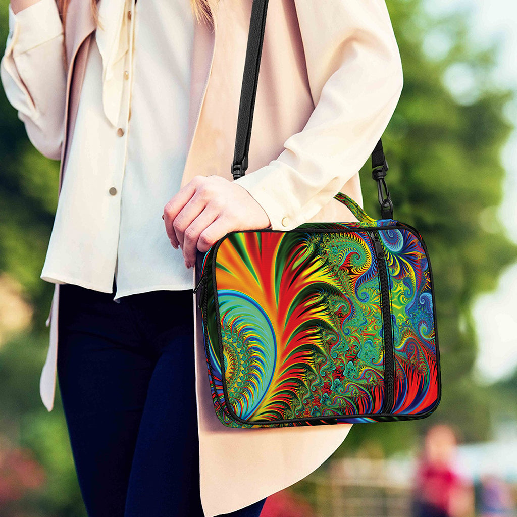 Psychedelic Fractal Print Shoulder Strap Bible Bag
