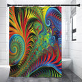 Psychedelic Fractal Print Shower Curtain