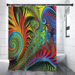 Psychedelic Fractal Print Shower Curtain