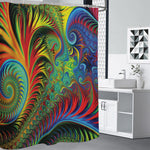 Psychedelic Fractal Print Shower Curtain