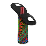 Psychedelic Fractal Print Single Neoprene Wine Tote