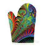 Psychedelic Fractal Print Single Oven Mitt