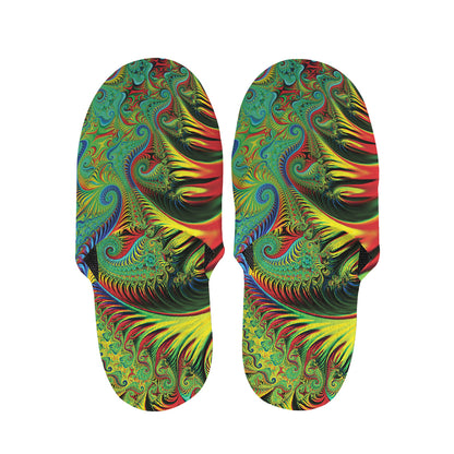 Psychedelic Fractal Print Slippers