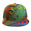 Psychedelic Fractal Print Snapback Cap
