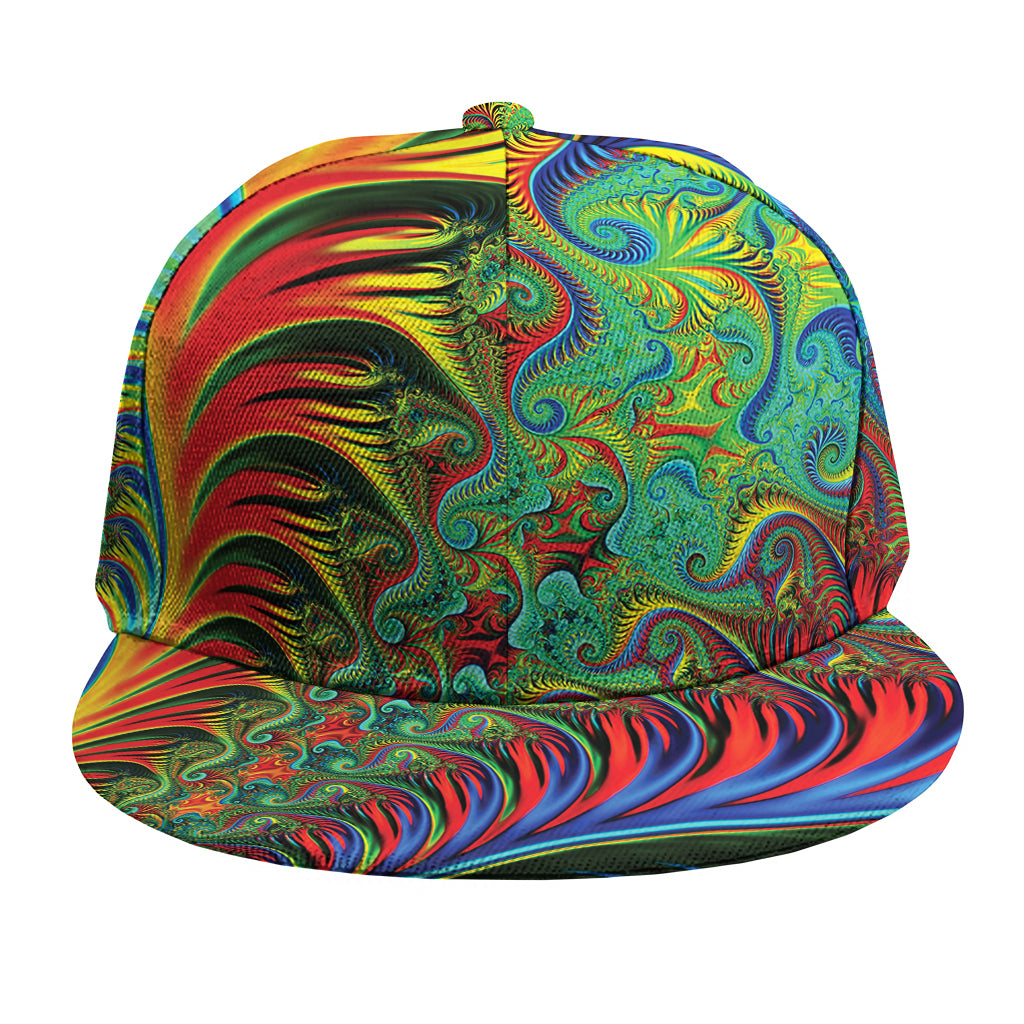Psychedelic Fractal Print Snapback Cap