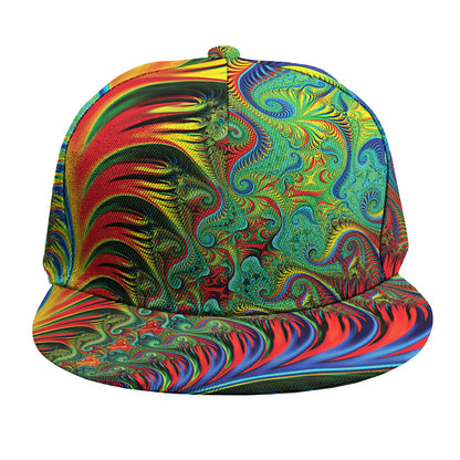 Psychedelic Fractal Print Snapback Cap
