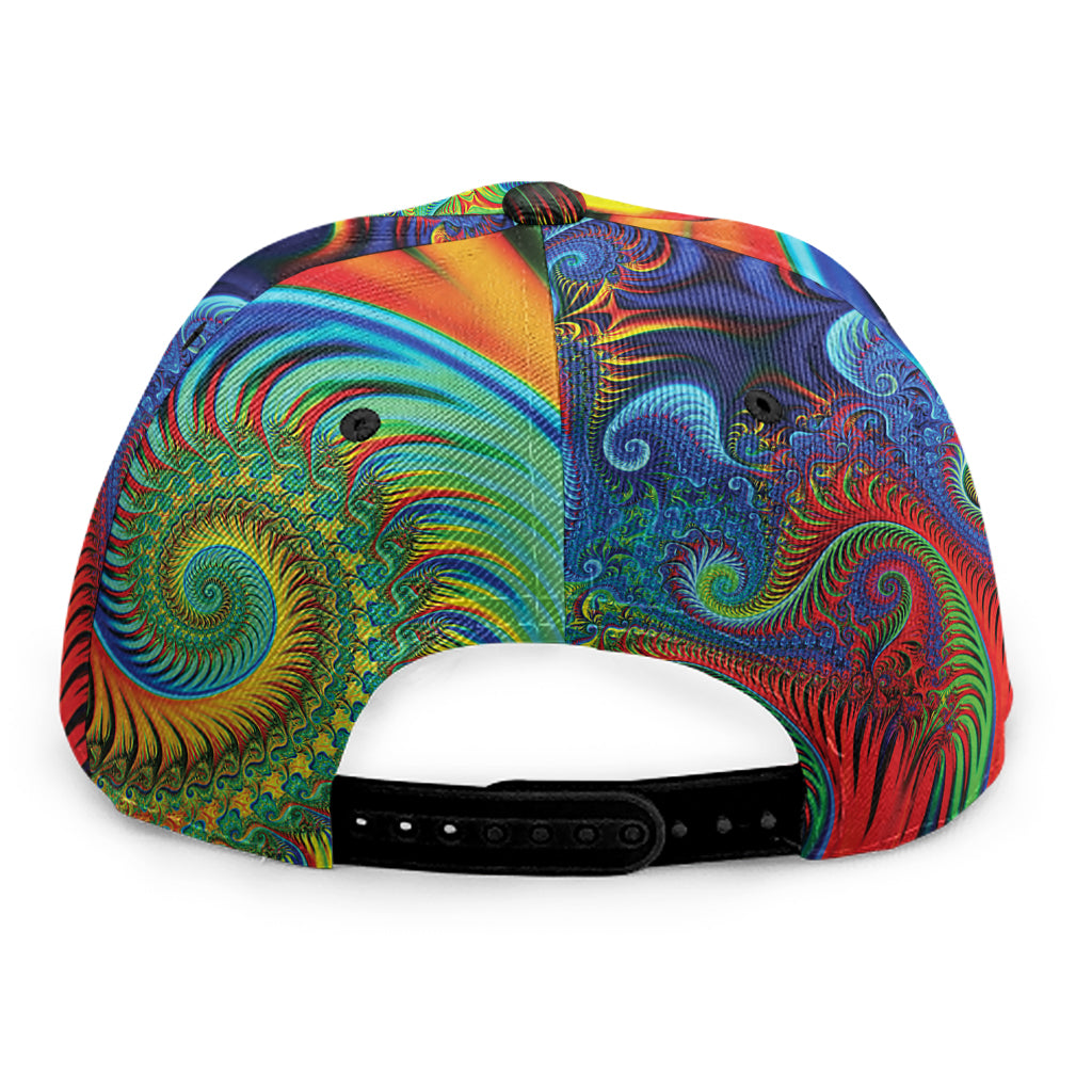 Psychedelic Fractal Print Snapback Cap