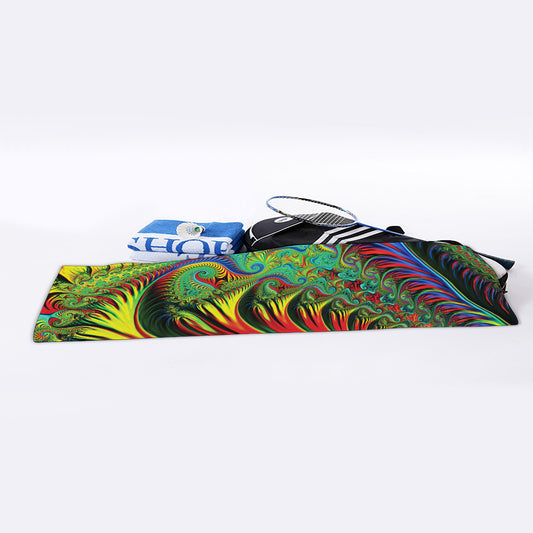 Psychedelic Fractal Print Sports Towel