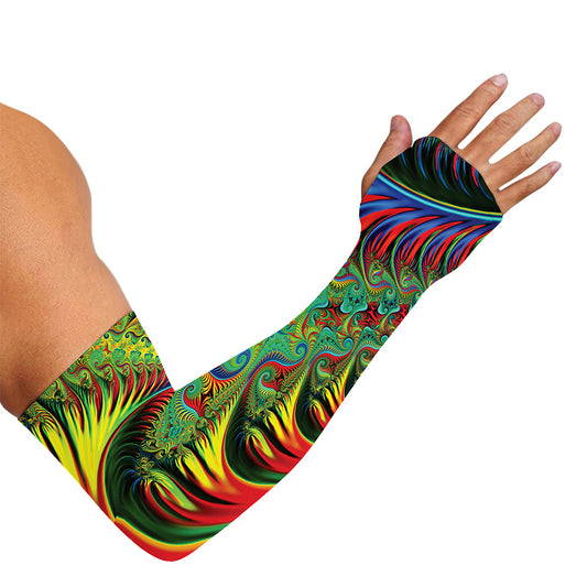 Psychedelic Fractal Print Sun Protection Arm Sleeves