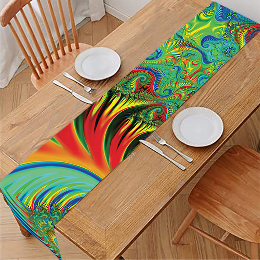 Psychedelic Fractal Print Table Runner