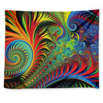 Psychedelic Fractal Print Tapestry