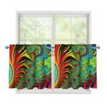 Psychedelic Fractal Print Tier Curtains