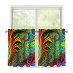 Psychedelic Fractal Print Tier Curtains