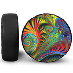 Psychedelic Fractal Print Tire Cover