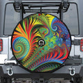 Psychedelic Fractal Print Tire Cover With Camera Hole