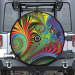 Psychedelic Fractal Print Tire Cover With Camera Hole