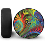 Psychedelic Fractal Print Tire Cover With Camera Hole